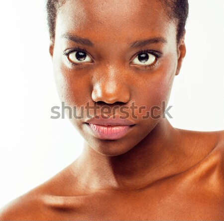 молодые довольно афроамериканец женщину гол Сток-фото © iordani