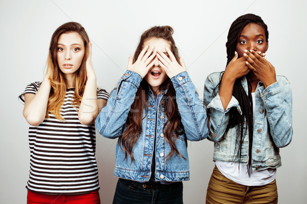 Diverso nação meninas grupo adolescente amigos Foto stock © iordani