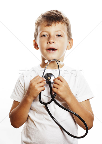 Peu cute garçon stéthoscope jouer comme [[stock_photo]] © iordani