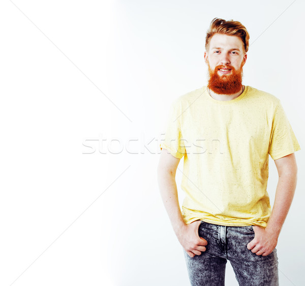 [[stock_photo]]: Jeunes · élégant · gingembre · barbu · Guy