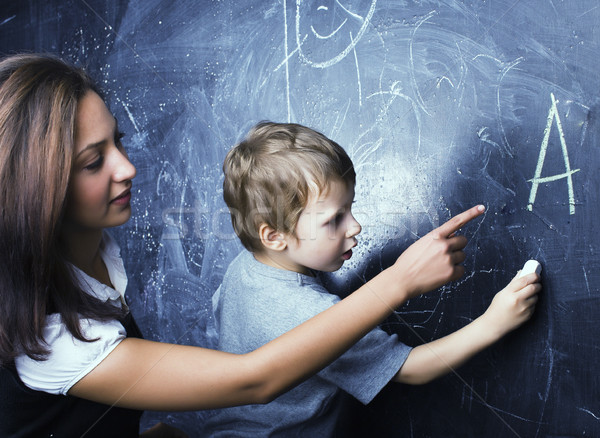 Stockfoto: Weinig · cute · jongen · bril · jonge · echt