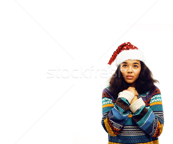 Jeunes joli fille rouge Noël [[stock_photo]] © iordani