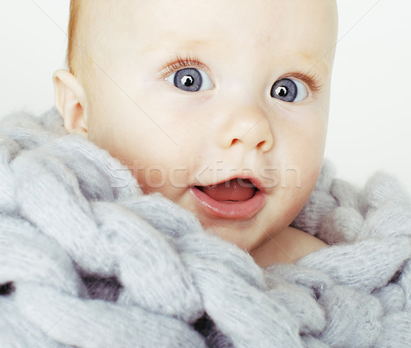 小 可愛 紅色 頭 嬰兒 圍巾 商業照片 © iordani