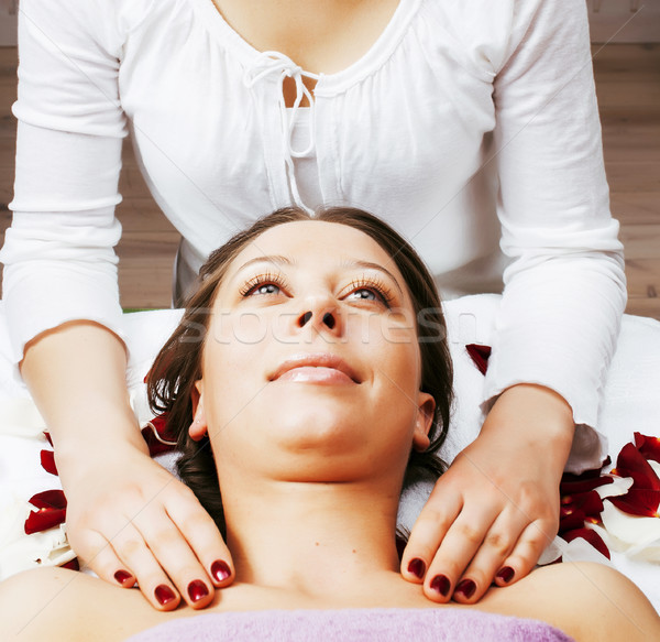 stock photo attractive lady getting spa treatment in salon, heal Stock photo © iordani