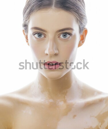 Güzellik genç sarışın kadın eşarp yıpranmış Stok fotoğraf © iordani