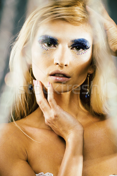 Szépség fiatal hó királynő tündér haj Stock fotó © iordani