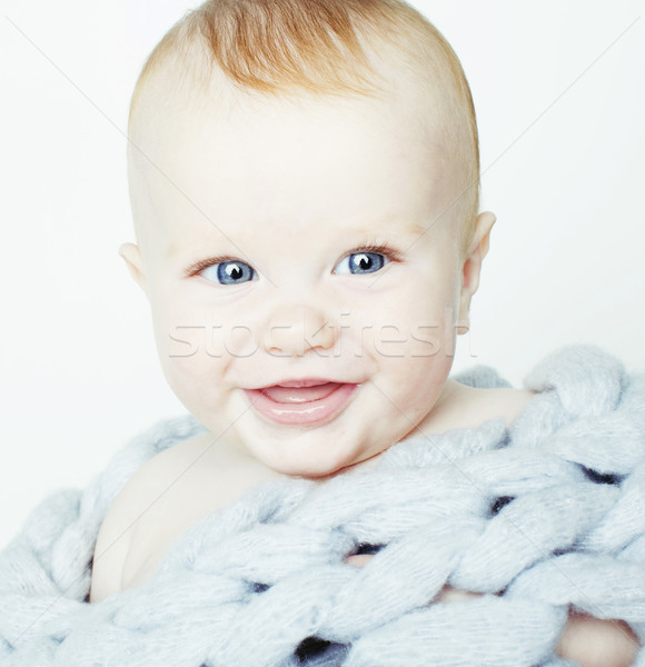 Mały cute czerwony głowie baby szalik Zdjęcia stock © iordani