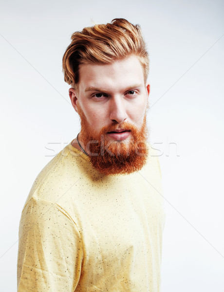 Genç yakışıklı zencefil sakallı adam Stok fotoğraf © iordani