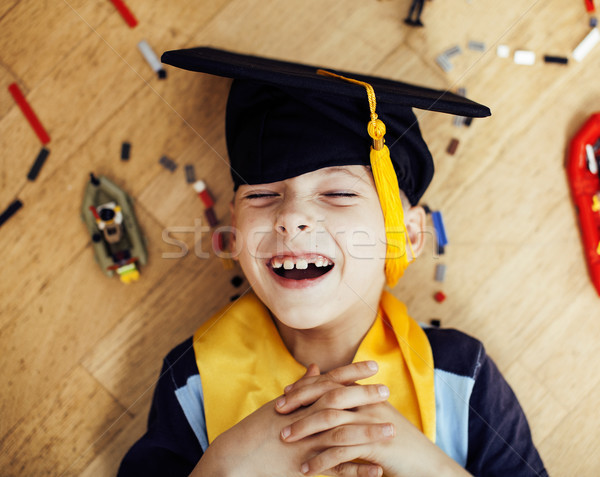 Foto stock: Pequeño · cute · preescolar · nino · juguetes · lego