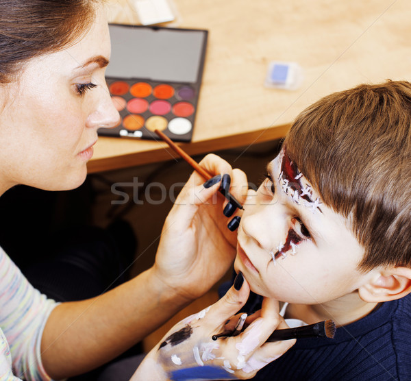 Stok fotoğraf: Küçük · sevimli · çocuk · doğum · günü · partisi · zombi