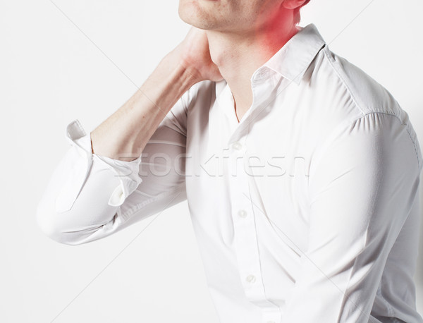 Portré testrész üzletember izolált fehér fájdalom Stock fotó © iordani