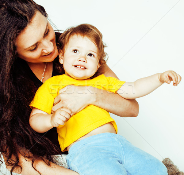 Güzel gerçek normal anne sevimli sarışın Stok fotoğraf © iordani