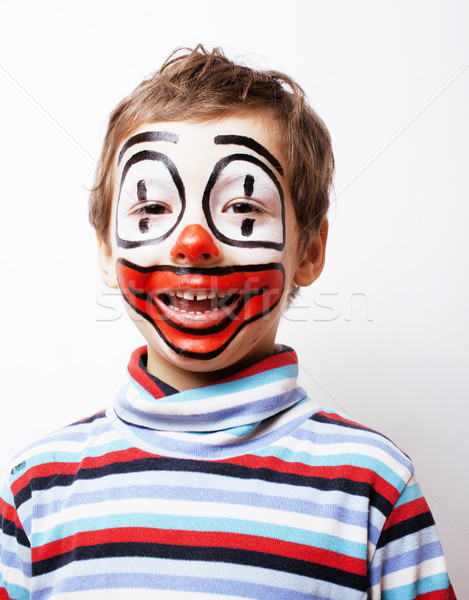 商业照片: 小· 可爱 · 男孩 · 喜欢 · 小丑 ·实