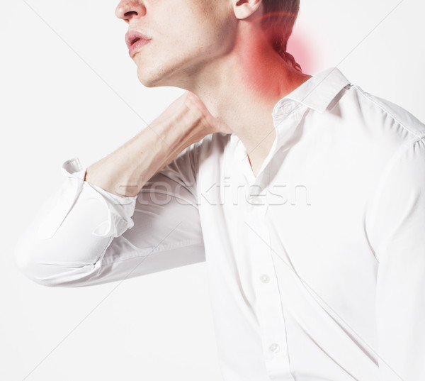 Portret biznesmen odizolowany biały ból Zdjęcia stock © iordani