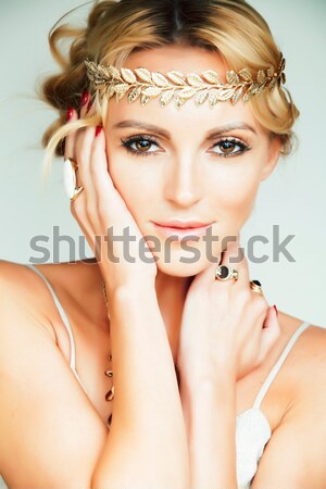 Jungen blond Frau wie alten griechisch Stock foto © iordani