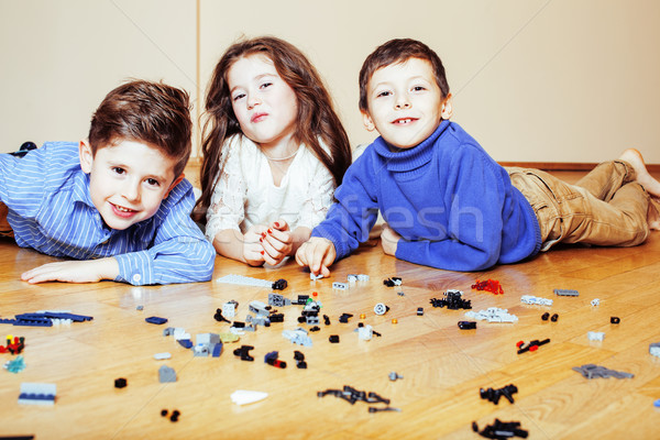 Zdjęcia stock: Funny · cute · dzieci · gry · lego · domu