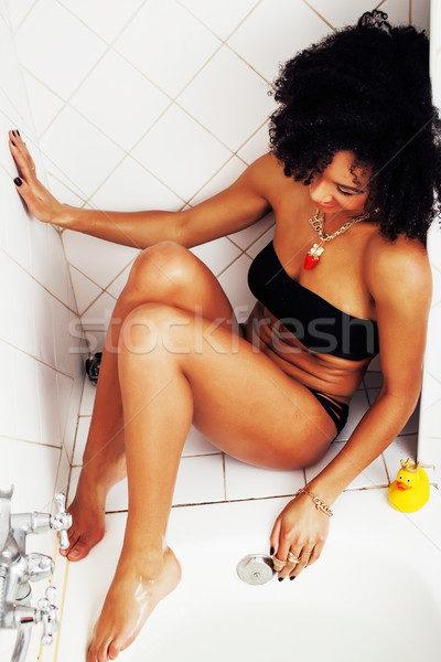 Giovani teen girl bagno schiuma indossare Foto d'archivio © iordani