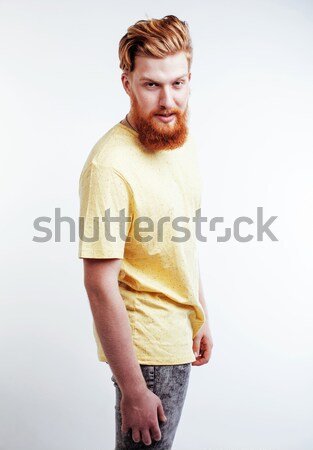 Jungen gut aussehend Hipster Ingwer bärtigen guy Stock foto © iordani