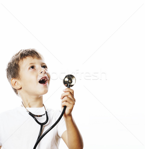 Piccolo cute ragazzo stetoscopio giocare come Foto d'archivio © iordani