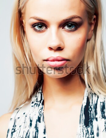 Jonge mooie vrouw blond haren witte sensueel Stockfoto © iordani