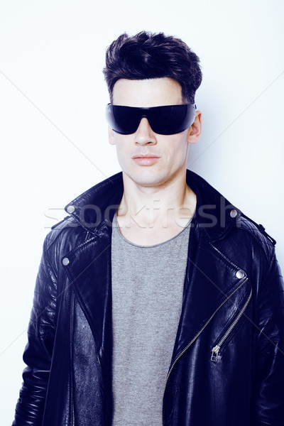 young handsome modern man in sunglasses like robot, lifestyle fashion style people concept Stock photo © iordani