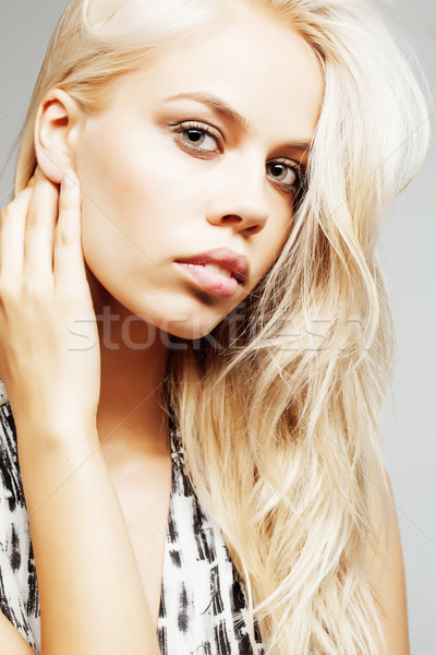 Genç güzel kadın sarışın saç beyaz şehvetli Stok fotoğraf © iordani