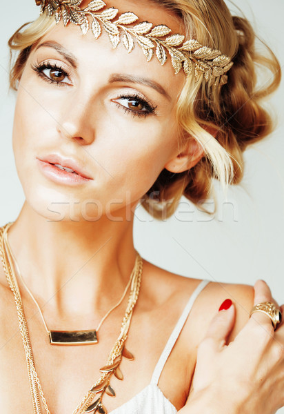 Jonge blond vrouw zoals oude Grieks Stockfoto © iordani
