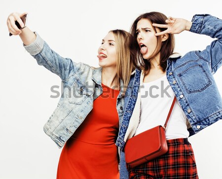 Stockfoto: Tienermeisjes · samen · poseren