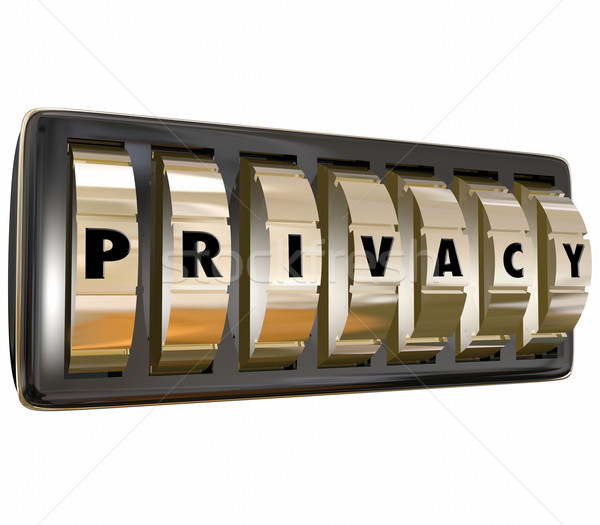 Privacy Word Gold Lock Dials Protect Personal Infromation Data S Stock photo © iqoncept