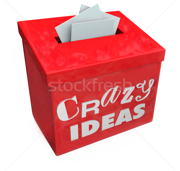 őrült ötletek javaslat doboz vicces szavak Stock fotó © iqoncept
