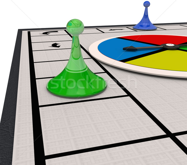 Bordspel spelen concurrentie bewegende stukken rond Stockfoto © iqoncept
