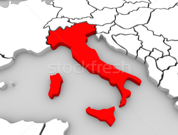 Italia 3D abstract hartă central Europa Imagine de stoc © iqoncept