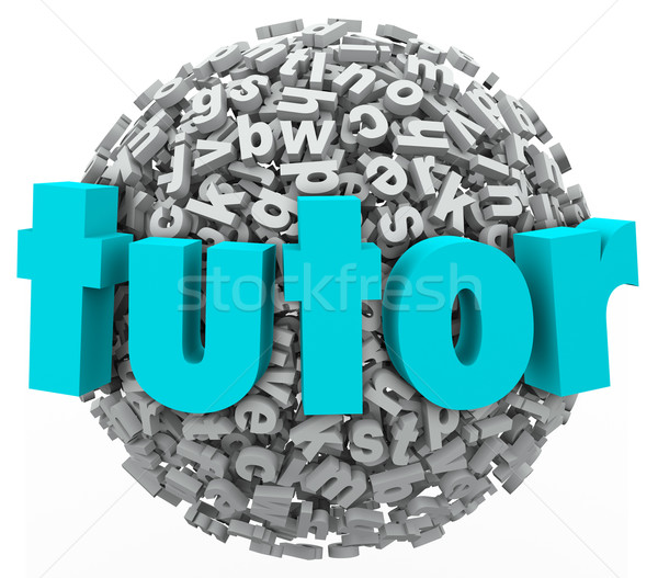 Tutor Letter Ball Sphere Learning Lessons Private Teaching Writi Stock photo © iqoncept