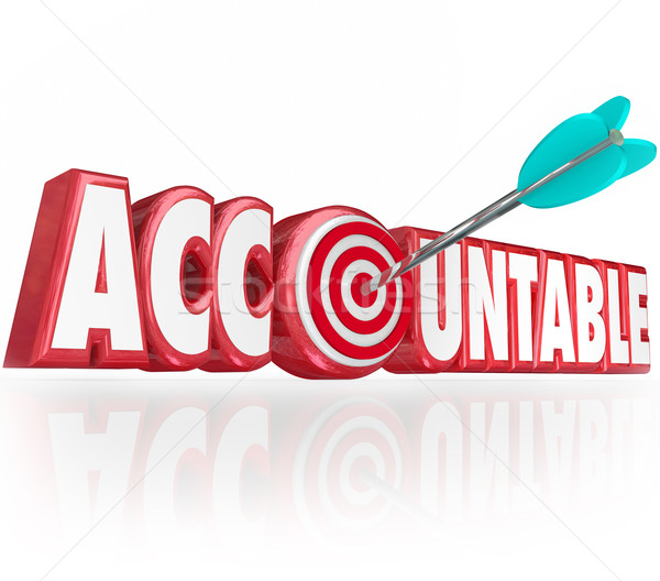 Accountable Word 3d Letters Arrow Target Responsibility Stock photo © iqoncept