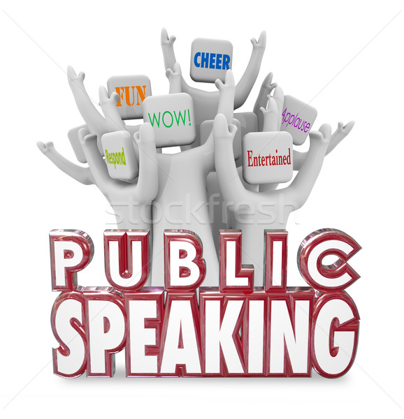 Public Speaking People Audience Cheering Entertaining Fun Speech Stock photo © iqoncept