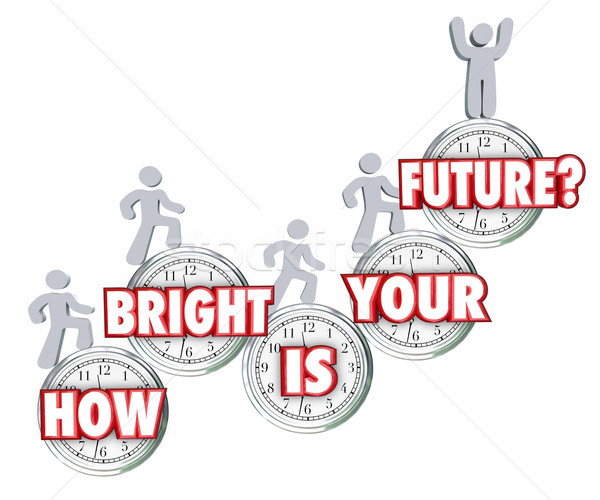 Heldere toekomst mensen klimmen succes omhoog Stockfoto © iqoncept