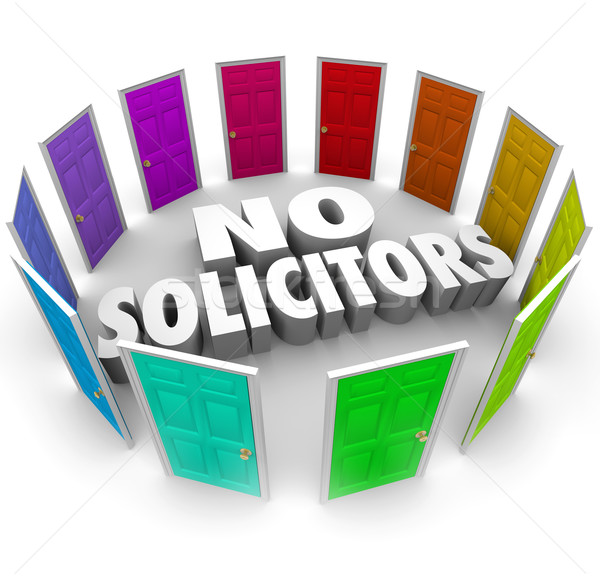 No Solicitors Doors Closed Salespeople Unwanted Solicitation Stock photo © iqoncept