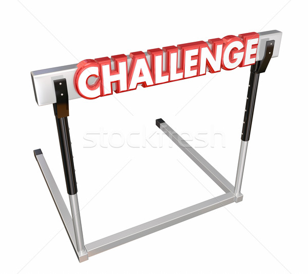 Challenge Hurdle 3d Word Problem Overcome Achieve Goal Stock photo © iqoncept