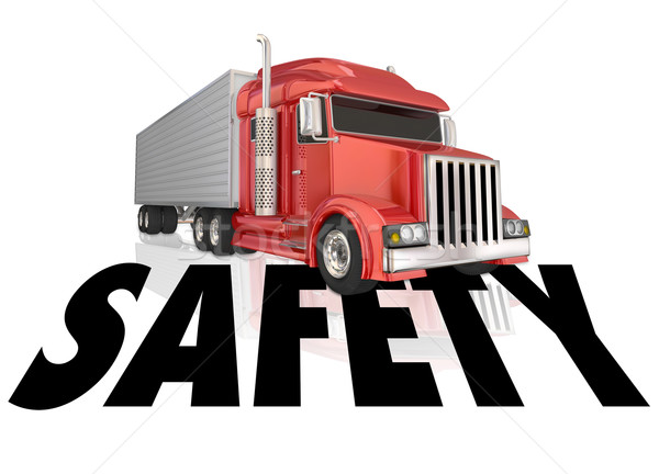 Safety Word 3d Red Truck Driving Security Training Stock photo © iqoncept