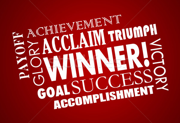 Winner Success Goal Achieved Victory Word Collage 3d Illustratio Stock photo © iqoncept