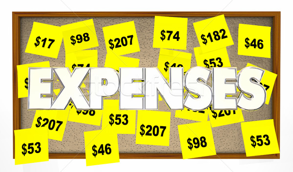 Expenses Costs Track Spending Sticky Notes 3d Illustration Stock photo © iqoncept