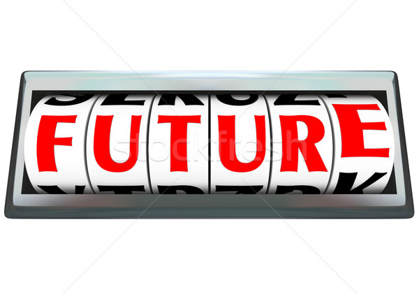 Future Word on Odometer Time Progressing Ahead Stock photo © iqoncept