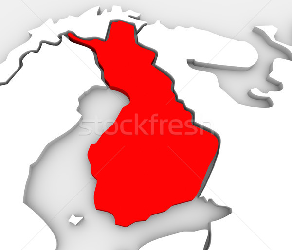 Finland Country Abstract 3D Map Europe Scandinavia Continent Stock photo © iqoncept