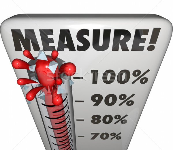 Measure Word Thermometer Level Rating Rising Increase Goal Stock photo © iqoncept