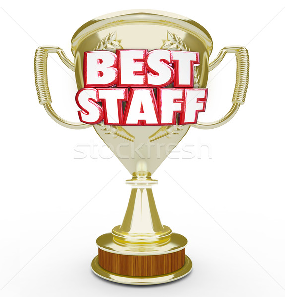 Stock photo: Best Staff Trophy Prize Award Top Workforce Team Employees