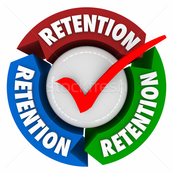 Retention Check Mark Arrows Circle Cycle Hold Onto Keep Customer Stock photo © iqoncept