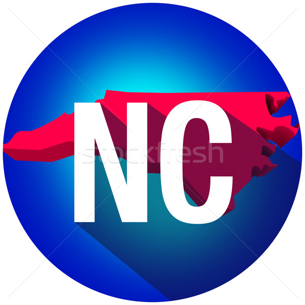 Észak-Karolina levelek rövidítés piros 3D térkép Stock fotó © iqoncept