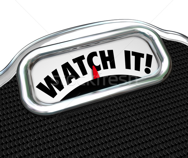 Watch It Scale Words Lose Weight Diet Health Care Fat Obesity Stock photo © iqoncept