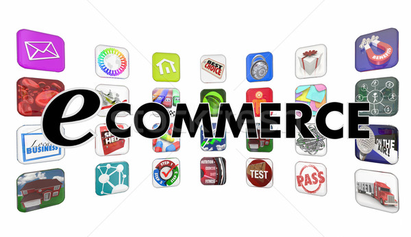 e-Commerce Shopping Buying Apps Words Programs Software Stock photo © iqoncept