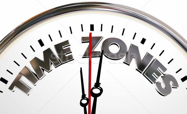 Stock photo: Time Zones International Hours Clock Words 3d Illustration